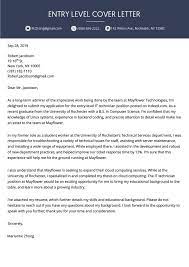 Example Of An Entry-Level Cover Letter | Job Cover Letter, Writing A Cover  Letter, Cover Letter For Resume