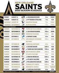 New Orleans Saints Updated Saints Schedule With Preseason Times What Game Are You Most Excit New Orleans Saints New Orleans Saints Schedule Saints Schedule