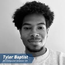 🌟 Student Spotlight: Tyler Baptist (BS '24) 🌟 Tyler is a senior majoring  in Computer Science and minoring in African and Black Diaspora Studies  (ABD). This past summer, Tyler completed a software