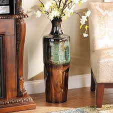 Blue Copper Ombre Metal Floor Vase Next To The Fireplace Floor Vase Decor Turquoise Living Room Decor Floor Vase