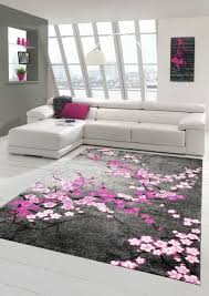 Image For Designer Teppich Moderner Teppich Wohnzimmer Teppich Blumenmuster Grau Lila Pink Weiss Rosa Teppich Wohnzimmer Moderne Teppiche Wohnzimmer Teppich
