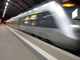 blurred fast hall ice night rail station tracks train
