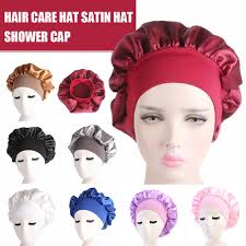 Whilst most hair wraps seem to have been modelled on nora batty, this one is wholly elegant. Long Hair Care Women Satin Bonnet Cap Night Sleep Hat Silk Head Wrap Adjust Shower Caps Buy From 3 On Joom E Commerce Platform