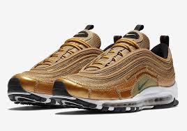 New Nike Air Max 97 Black And Gold Cristiano Ronaldo Nike Air Max 97 Cr7 Gold Patch Sneakernews Com Nike Air Max Nike Air Max 97 Nike Shoes Girls