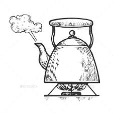 Black And White Teapot Clipart Boiling Kettle Teapot Engraving Style Vector Teapot Kettle Boiling Vector Teapot Tattoo Tea Pots How To Draw Hands