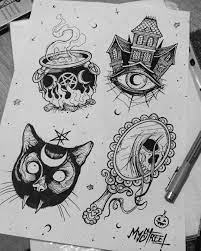 Here's a quick list to get you started. Fulop Viktor On Instagram My Halloween Flash Tattoo Designs Mystreet Artofmystreet Halloween Tattoos Halloween Tattoo Flash Old School Tattoo Designs