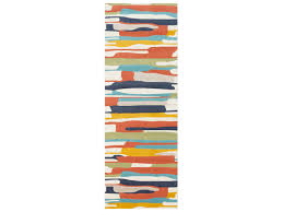 Nautical rugs, coastal area rugs, beach rugs, coastal floor mats. Surya City Coral Charcoal Aqua Mustard Runner Area Rug Sycit2339run