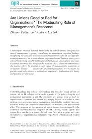 The ncua can provide technical assistance, best practices standards and training assistance. Pdf Are Unions Good Or Bad For Organizations The Moderating Role Of Management S Response