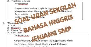 Soal bahasa indonesia kelas 7. Soal Dan Kunci Jawaban Bahasa Inggris Kelas 7 8 9 Smp Kherysuryawan Id