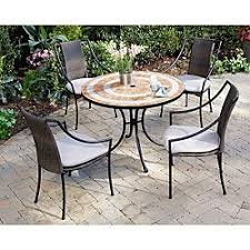 Valencia Terra Cotta Tile Table And Laguna Arm Chairs 5 Piece Dining Set Hey Isn T This The Table I Just Patio Table Set Backyard Table Outdoor Dining Set