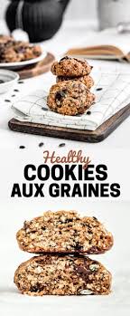Cookies Aux Graines Et Chocolat Healthy Recette En 2020 Cookies Recette Cookies Aux Graines Cookies