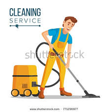 Office Cleaner Vector Cleaner And Cleaning Equipment Sweeper The Floor Cartoon Character Illustration Character Illustration Clean Office Cleaning
