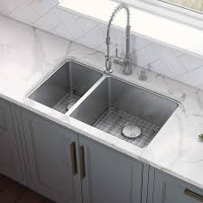 Sink, bottom grid assembly, drain cap x2, kitchen towel), 32, 50/40 double bowl 4.7 out of 5 stars 1,298 Ruvati 31 Inch Undermount Kitchen Sink 50 50 Double Bowl 16 Gauge Stainless Steel Rvm5099 Kitchen Bar Sinks Tools Home Improvement Rayvoltbike Com
