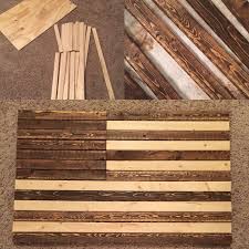 American Flag Made Out Of Wood 19 5 X 31 Used Liquid Nails And Clamps Stenciled And Painted The Stars American Flag Wood Wood Flag Diy Wood Flag
