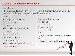 Soal ini sama dengan contoh soal nomor 2 di atas, nilai minimumnya pada saat $ x = 1 $. Contoh Soal Nilai Maksimum Dan Minimum