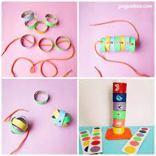 Juguete Diy Juguetes Para Enhebrar Y Ensartar 2 Anos A Mas Juegos Con Material Reciclado Actividades Para Ninos Pequenos Actividades De Aprendizaje Para Ninos