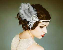 Pearl Beaded Flapper Head Piece Flapper Headpiece Gatsby Hair Flapper Headband