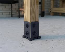The post will be a 4x4 sleeved in vinyl so i was planning on using 2 2x4s glued and screwed together. 4x4 Ironwood Post Base Ozco Building Products