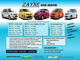 Proses mengambil dan memulangkan kereta mestilah dibuat pada waktu operasi sahaja. Zayne Car Rental Home Facebook