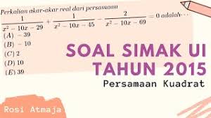 We did not find results for: Pembahasan Soal Simak Ui 2015 Persamaan Kuadrat Youtube