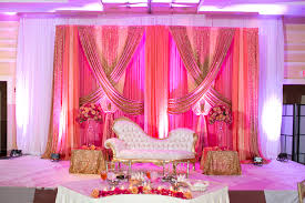 Backdrop Black And Gold Stage Decoration Glowing Reception Stage Coral Pink And Gold Drapes Sarahkhaneventstyling Skes Indianwed Wedding Stage Design Desi Wedding Decor Wedding Stage Decorations