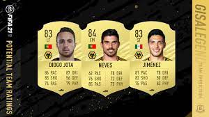 League player neves is available for the duration of season 4, so three more weeks. Fifa 21 Wolves Rating Predictions Ft 84 Ruben Neves 83 Jota 83 Jimenez 83 Patricio 83 Moutinho Youtube