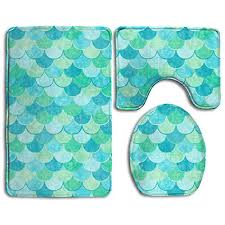 2020 popular 1 trends in home & garden, automobiles & motorcycles with mermaid bathroom curtain and 1. Happy Christmas Bathroom Accessories Bath Rug Sets 3 Piece Bathroom Non Slip Floor Rug Mermaid Tail Fish Style Pedestal Rug Lid Toilet Cover Bath Mat For Kids Women Buy Online In