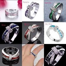 Beautiful Black And Red Engagement Rings Beautiful Blue Black Red Pink Purple Skyblue Green Promise Wedding Ring Size 5 1 Ebay Wedding Ring Sizes Wedding Rings Black And Red