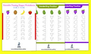 free printable tracing shapes worksheets for 5 year olds kids activities