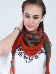 Birthday Gift For Fiance Female Indian Orange Pure Wool Autumn Square Scarf Women Indian Winter Scarves Gift For Mom Girlfriend Christmas Birthday Bridesmaid Evening Wrap Party Winter Scarf Gift Womens Scarves Square Scarf