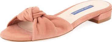 Stuart Weitzman Kelli Suede Knot Slide Sandals Luxed