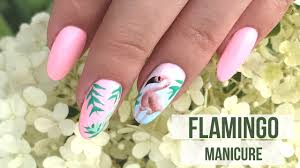 Flamingo Manicure Flaming Malowany Na Paznokciach Indigo Arte