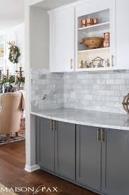 Gorgeous Two Tone Kitchen Design With White Upper Cabinets Gray Lower Cabinets Kitchen Cabinets Color Combination New Kitchen Cabinets Grey Kitchen Cabinets