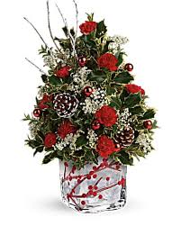 Proudly serves adrian and the surrounding areas. Teleflora S Festive Berries And Holly Tree In Adrian Mi Barrett S Flowers And Gardens