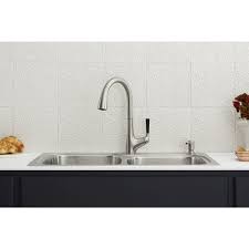 Kitchen kohler kitchen faucet parts fresh kitchen delta. Kohler All In One Dual Mount Stainless Steel Kitchen Sink Kit With Faucet And Accessories Reviews Wayfair
