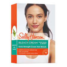 Water, stearyl alcohol, hydrogen peroxide, paraffinum liquidum/mineral oil this bleach did sting a little while on, but within 5 minutes after wiping it off my skin did not burn and was not red at all. Sally Hansen Extra Strength Creme Hair Bleach Shop Shaving Hair Removal At H E B