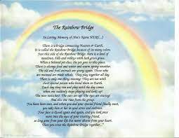 I created a free printable based on 'rainbow bridge' in loving memory of my daughter's (and our family's) cat, caressa, who died yesterday. Rainbow Bridge Poem Printable Dogs