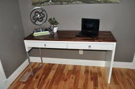 Timber And Lace Ikea Desk Transformation Finally Complete Micke Desk Ikea Desk Ikea Desk Hack