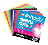 Butterfly Gummed Paper Squares 150 x 150mm Assorted 20 Sheets