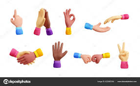 Render Multiracial Hand Gester Affärer Handslag Fred Eller Seger Pekar —  stockillustration av ©klyaksun #622963354