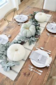 Thanksgiving Tablescape Centerpiece Ideas Eucalyptus Garland Hearth An Thanksgiving Table Decorations Thanksgiving Table Settings Simple Thanksgiving Table
