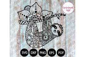 Download Cute Sloth Mandala Zentangle Svg 215967 Cut Files Design Bundles