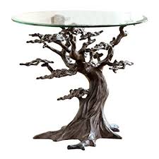 The table's generous proportions make it ideal as a statement piece and display area. Spi Home Aluminum Cypress Tree End Table Amazon In Furniture