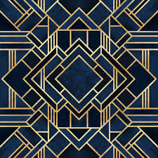 Art Deco Fancy Blue Mini Art Print By Elisabeth Fredriksson Without Stand 3 X 4 Art Deco Pattern Art Deco Tiles Graphic Art Print