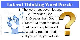 We did not find results for: Lateral Thinking Word Brain Teaser With Answer