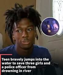 In the face of danger, a young hero dove in without hesitation and emerged  with lives in his hands.