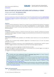 Borse di studio per laureati nell'ambito dell'architettura &bull; DAAD