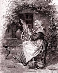 Saxony wheels are a traditional classic spinning wheel design. Old Woman With Spinning Wheel 19th Century Illustration Stock Image C037 5300 Science Photo Library