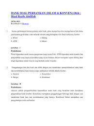 Contoh soal akuntansi syariah soal pilihan ganda 1. Soal Perbankan Dan Jawabannya