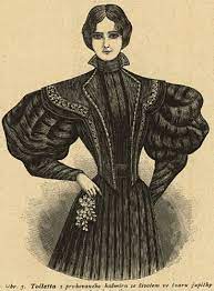 Stroj Do Polzaloby 1895 Half Mourning Outfit 1895 Victorian Fashion Women Fashion Illustration Vintage Historical Fashion
